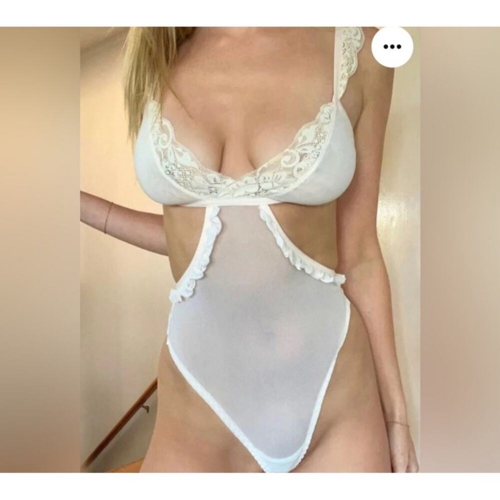 NWT- We are HAH x Free People Key to Ur Heart Bodysuit in La Crème color